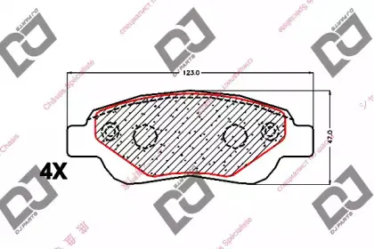 BP1634 DJ PARTS Комплект тормозных колодок, дисковый тормоз